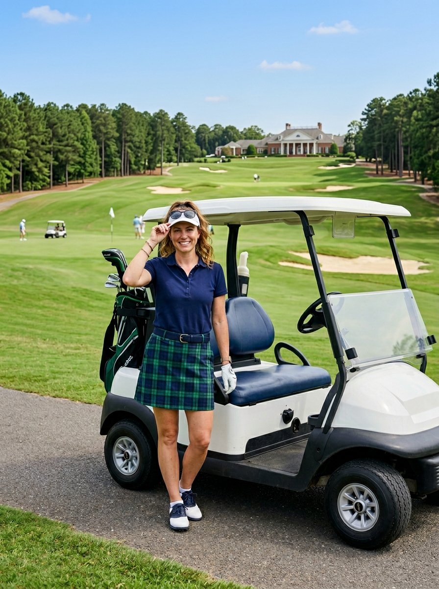 Woman Standing Next To Golf